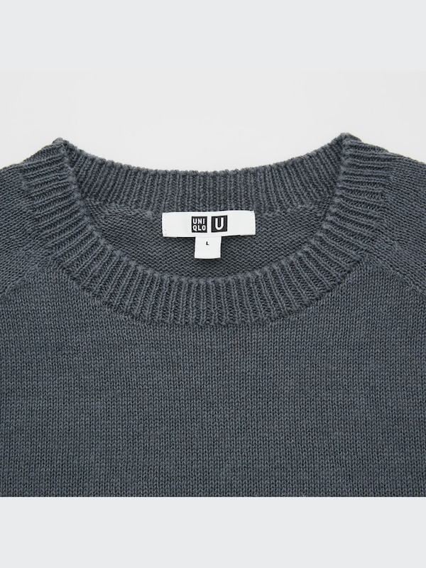 U 3D Knit Crew Neck Long-Sleeve Sweater