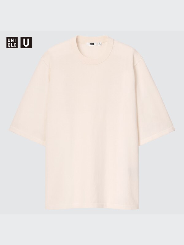 U Oversized Knitted Half-Sleeve T-Shirt