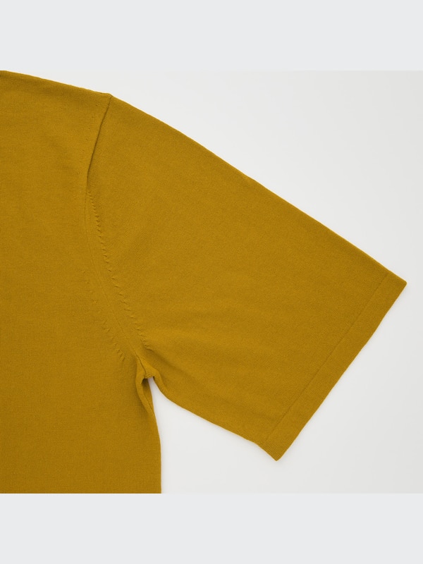 U Oversized Knitted Half-Sleeve T-Shirt