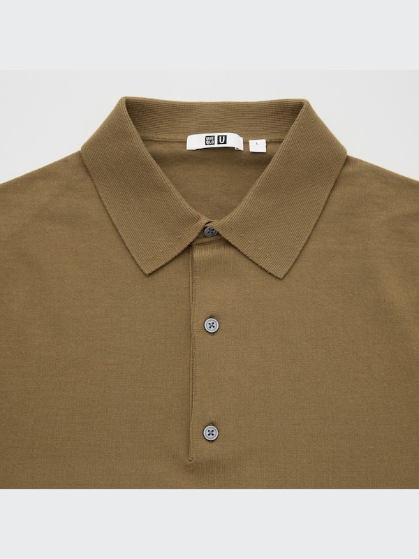 U Knitted Short-Sleeve Polo Shirt