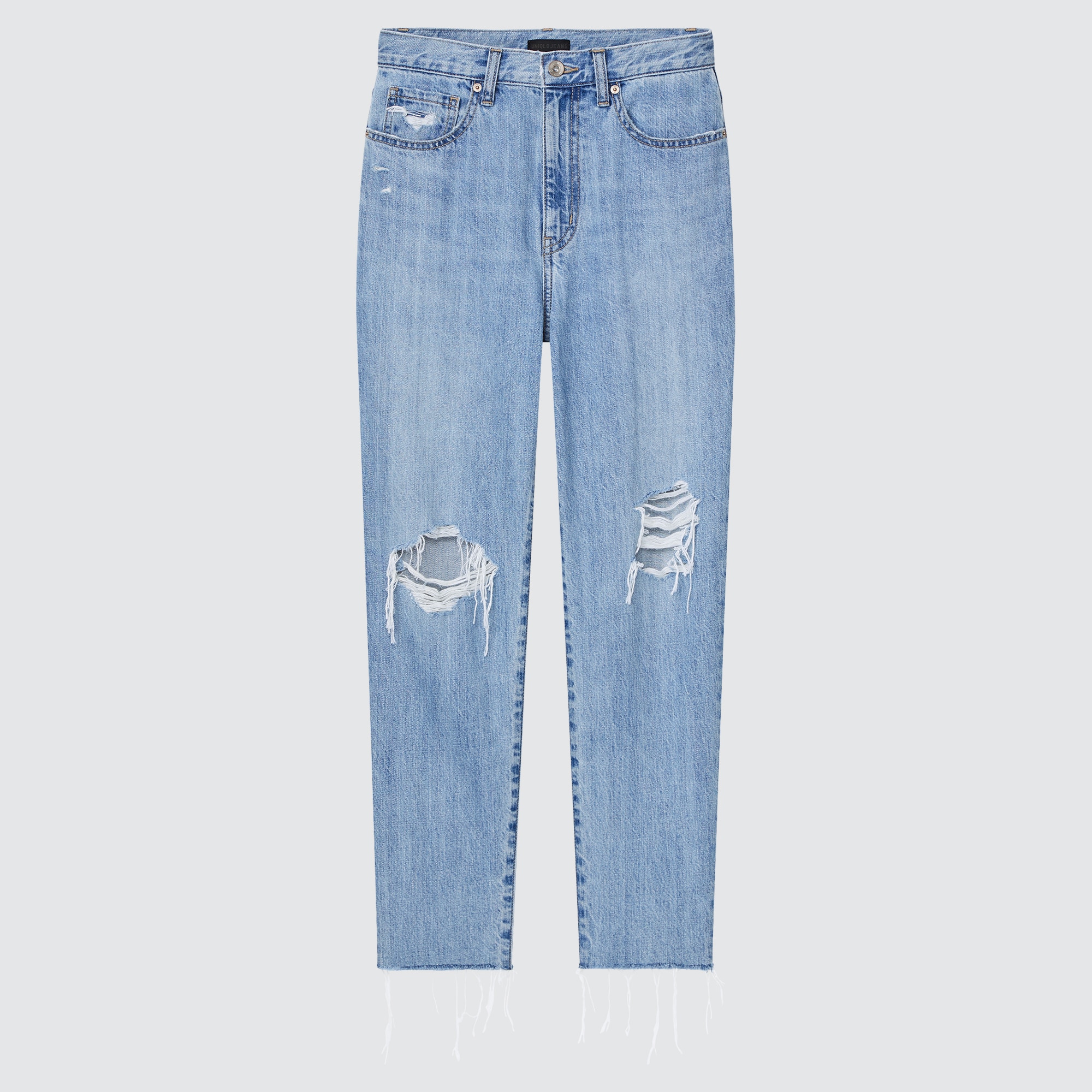 UNIQLO Distressed Peg Top High-Rise Jeans | StyleHint