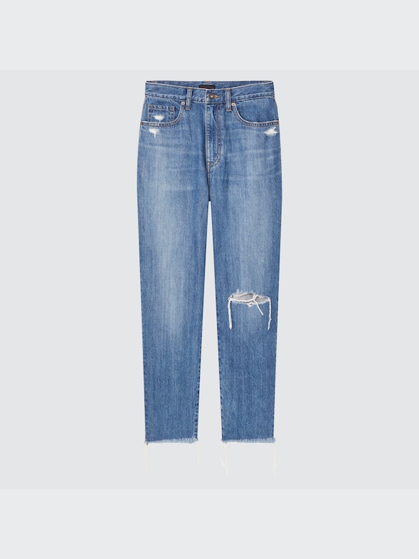 PEG TOP HIGH-RISE JEANS DAMAGED