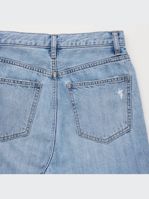 Peg Top High-Rise Damaged Jeans