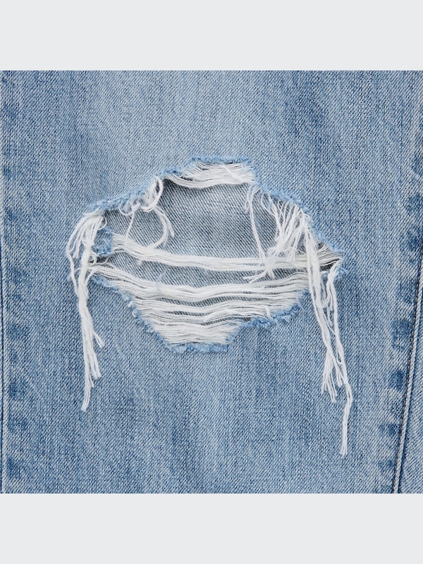 Peg Top High-Rise Damaged Jeans
