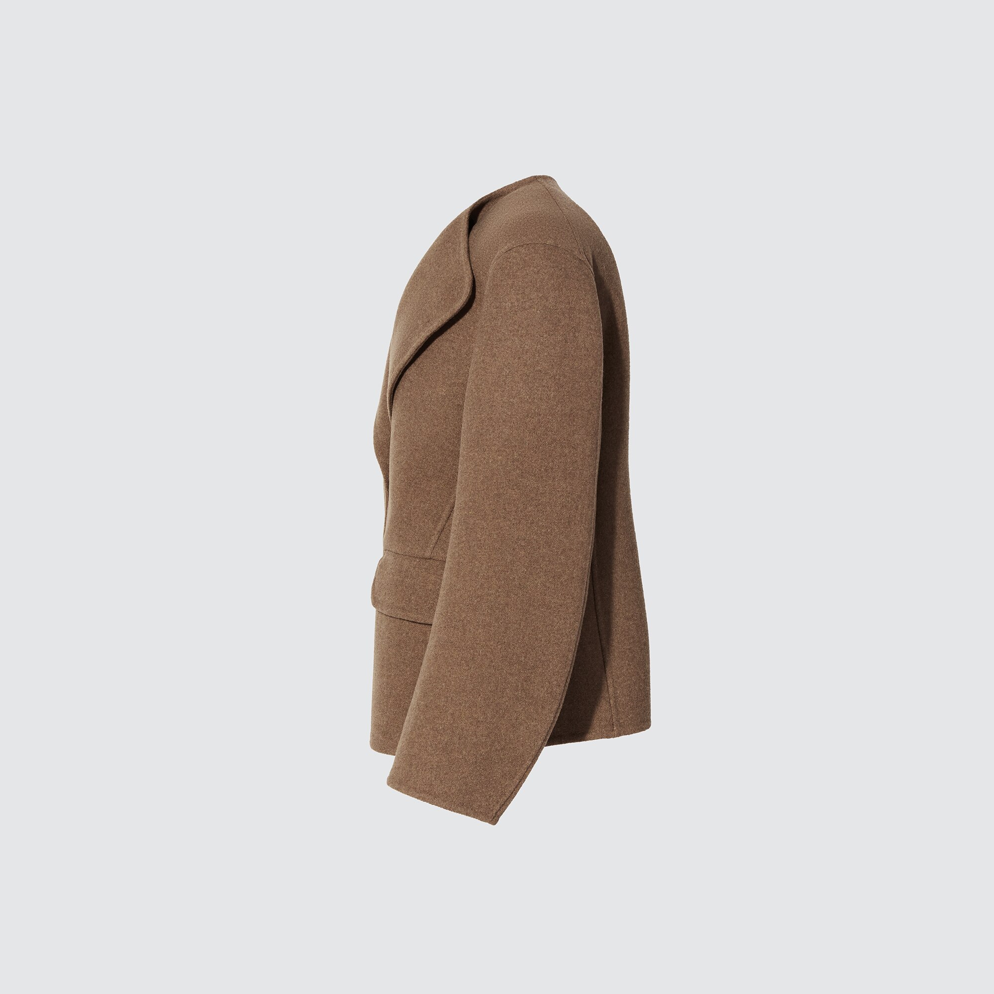 uniqlo double face collarless coat