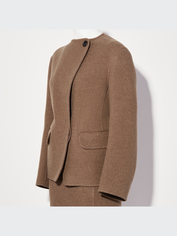 +J Double Face Collarless Jacket