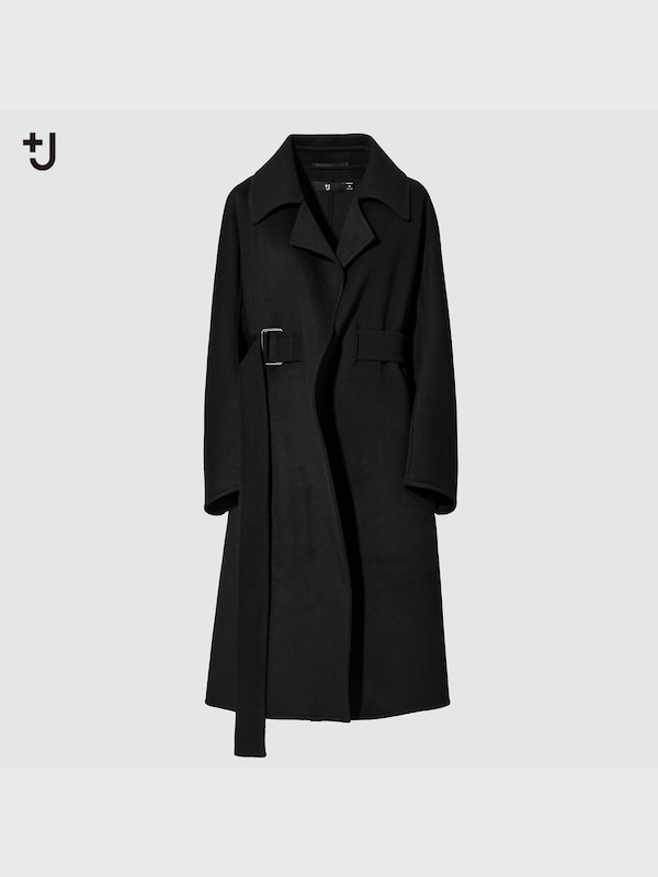 +J CASHMERE BLEND WRAP LONG COAT