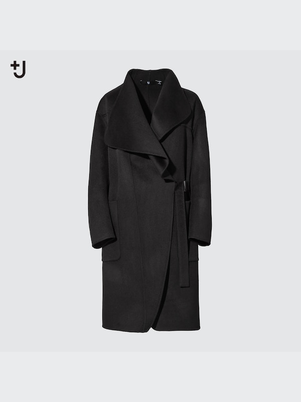 +J CASHMERE BLEND COLLARLESS COAT