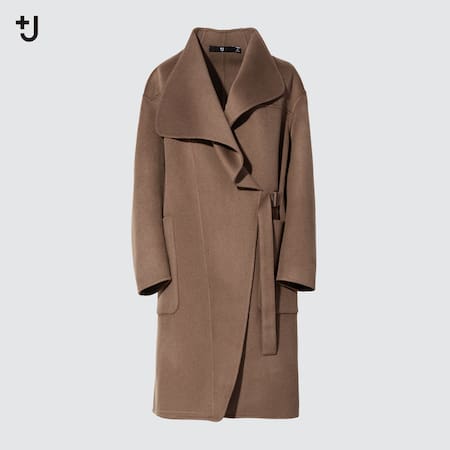 Women +J Cashmere Blend Collarless Coat