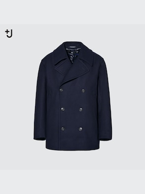 +J WOOL BLENDED OVERSIZED PEA COAT