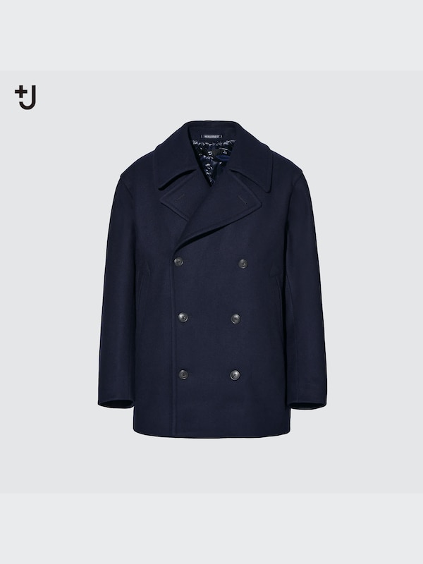 +J WOOL BLENDED OVERSIZED PEA COAT