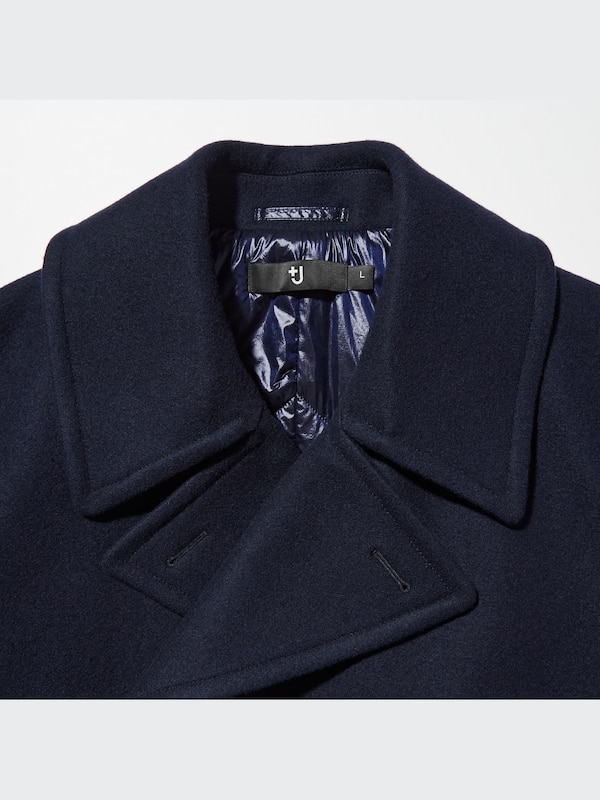 +J WOOL BLENDED OVERSIZED PEA COAT