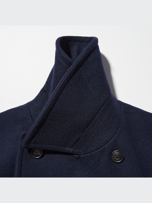 +J WOOL BLENDED OVERSIZED PEA COAT
