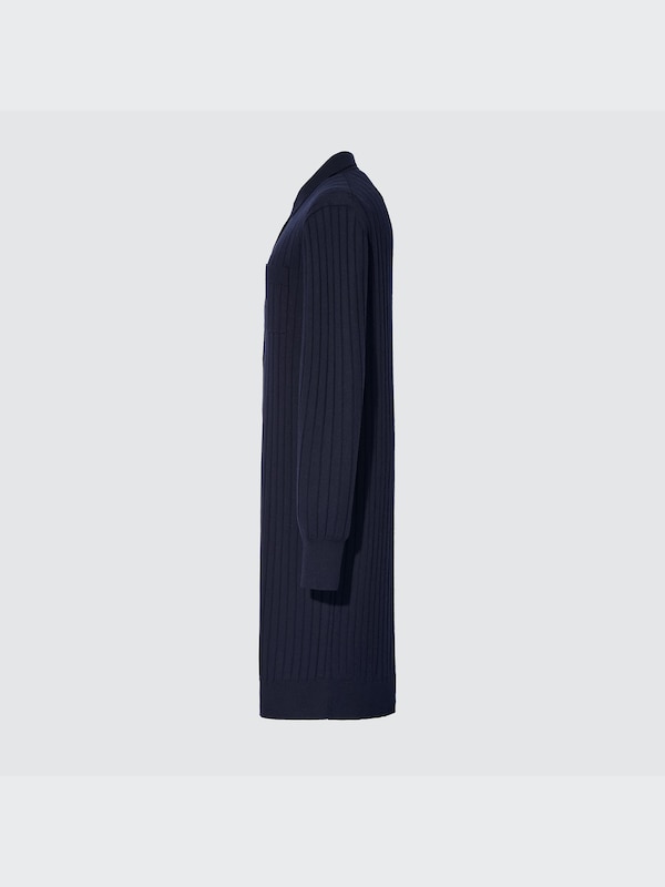 +J Extra Fine Merino Ribbed Long-Sleeve Long Cardigan