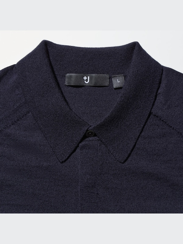 +J Merino Blend Knitted Long-Sleeve Polo Shirt
