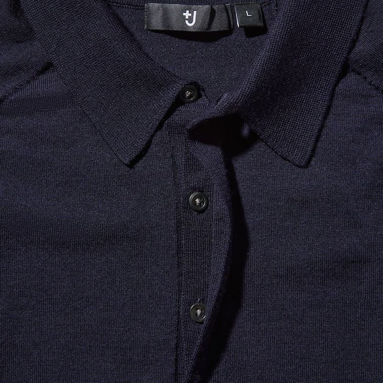 Light Blue Long Sleeve Hand-stitched Polo Shirt - The Fleece Milano