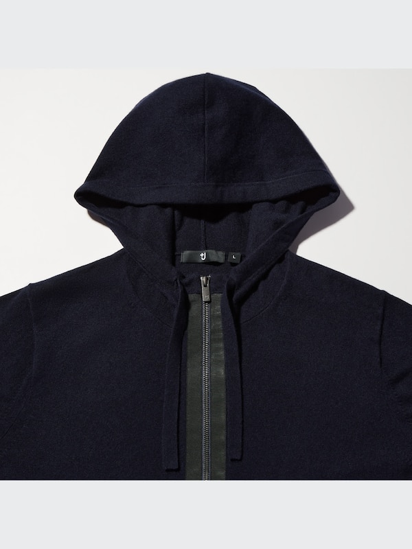 +J Cashmere-Blend Full-Zip Long-Sleeve Hoodie
