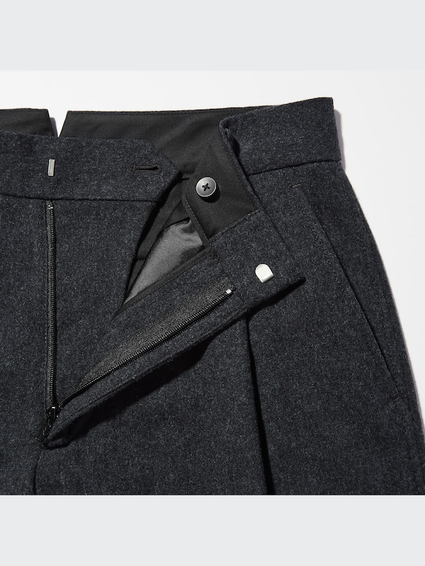 +J Wool-Blend Tucked Pants