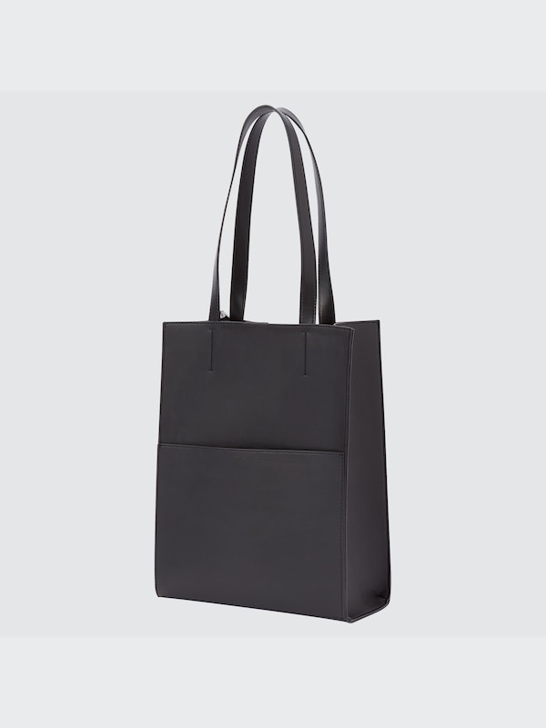 Square Faux Leather Tote Bag