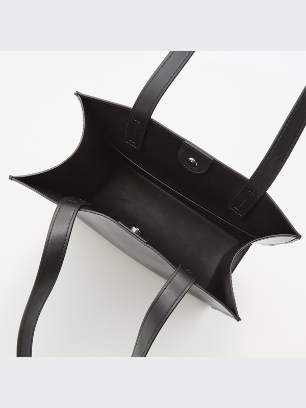 Square Faux Leather Tote Bag