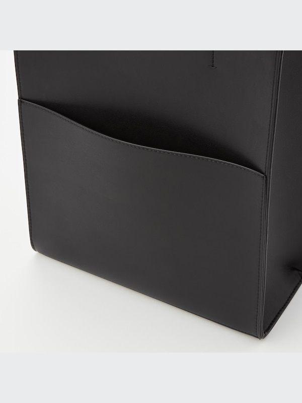 Square Faux Leather Tote Bag