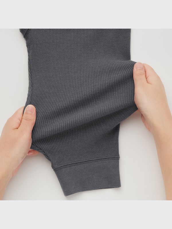 EXTRA STRETCH COTTON-BLEND WAFFLE 3/4 SLEEVE LOUNGE SET