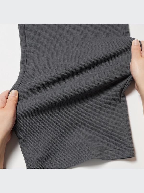 EXTRA STRETCH COTTON-BLEND WAFFLE STRAIGHT PANTS