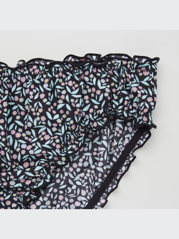 Frilled Mini Flower Print Mid-Rise Briefs