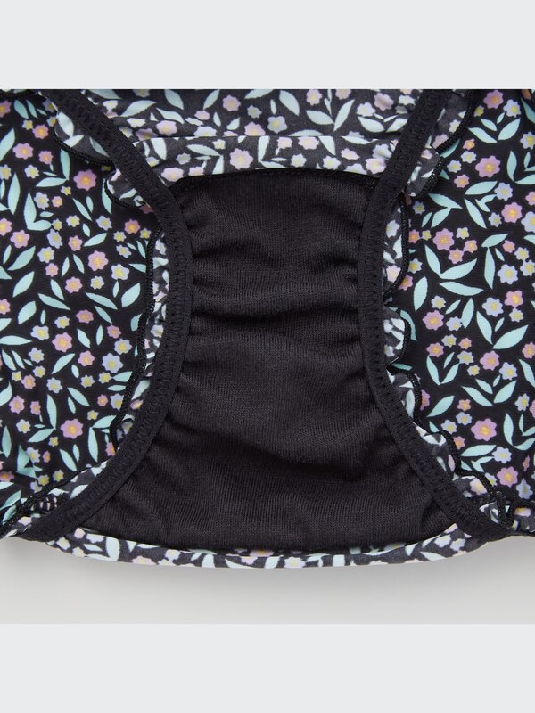 Frilled Mini Flower Print Mid-Rise Briefs