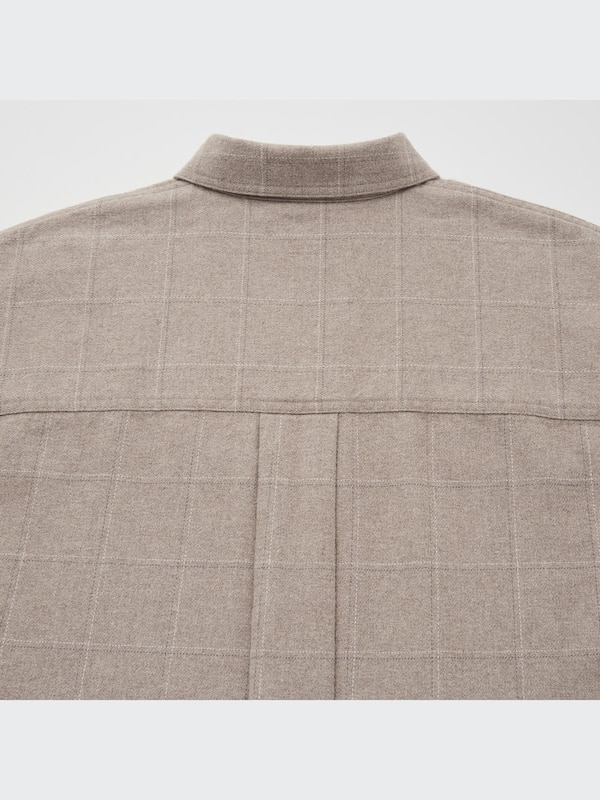 Heavy Flannel Cropped Long-Sleeve Shirt Jacket