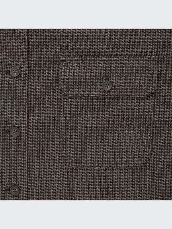Heavy Flannel Cropped Long-Sleeve Shirt Jacket