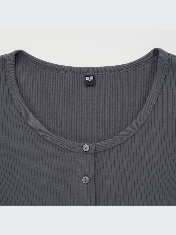 Cotton Ribbed Cropped Long-Sleeve Cardigan
