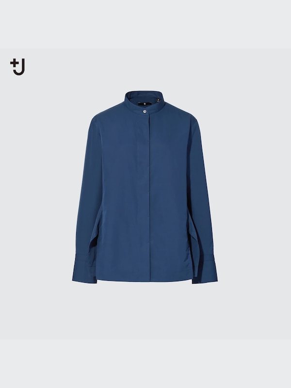+J Supima® Cotton Stand Collar Long-Sleeve Shirt