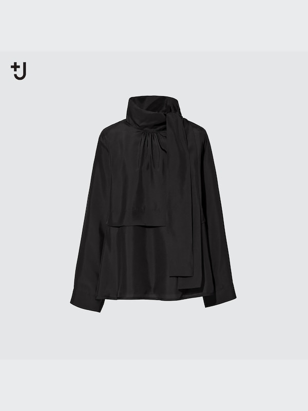 +J SILK LONG SLEEVE BLOUSE