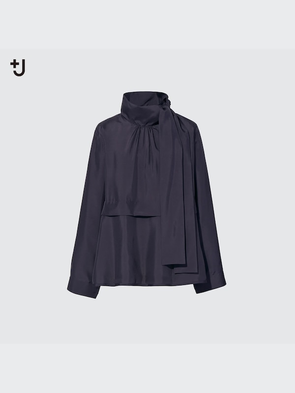 +J SILK LONG SLEEVE BLOUSE