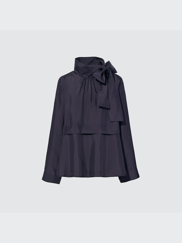 +J SILK LONG SLEEVE BLOUSE