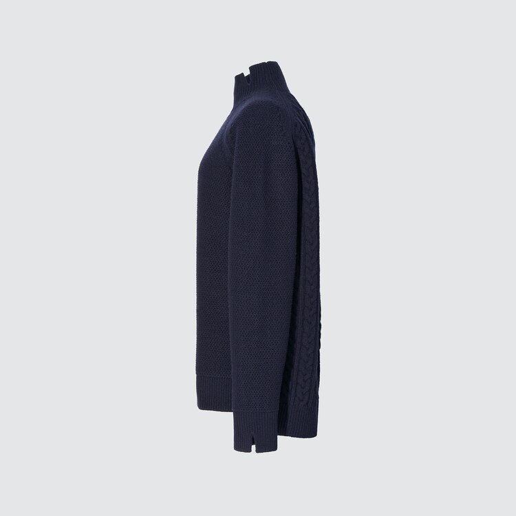 Women's Premium Lambswool Long-Sleeve Polo Sweater | Navy | XS | Uniqlo US