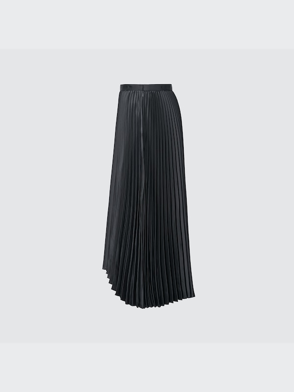 +J Pleated Wrap Long Skirt