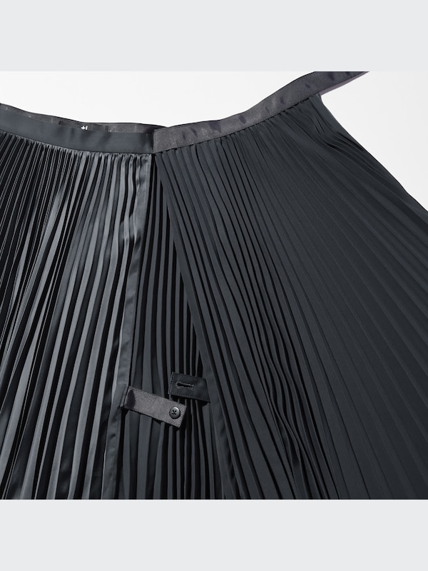 +J Pleated Wrap Long Skirt