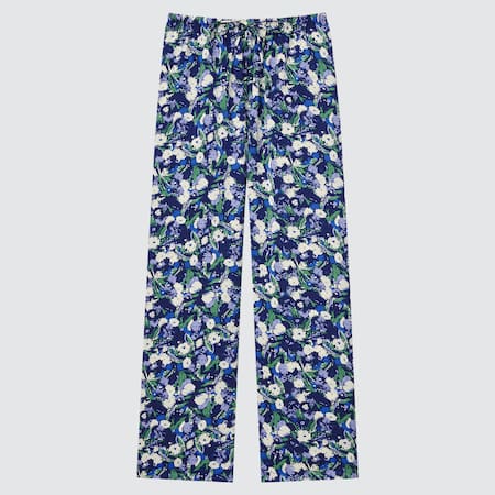 Satin Floral Straight Leg Trousers