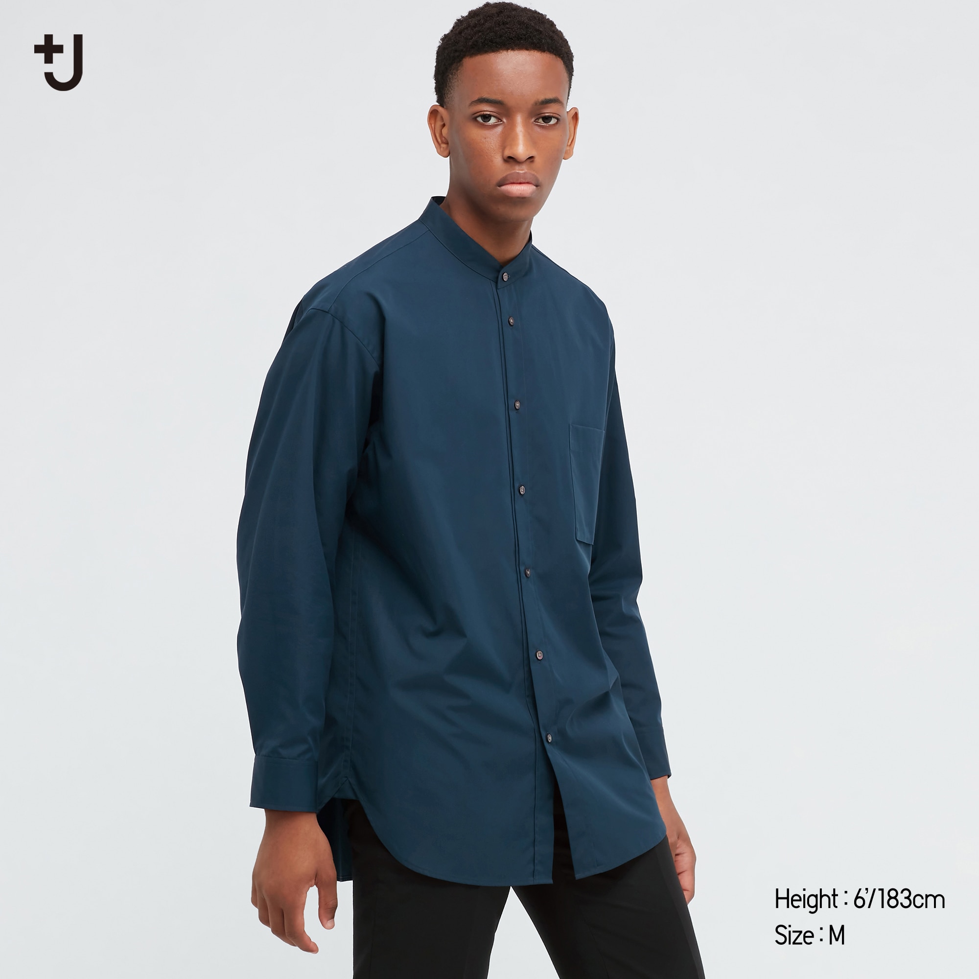 uniqlo grandad collar shirt