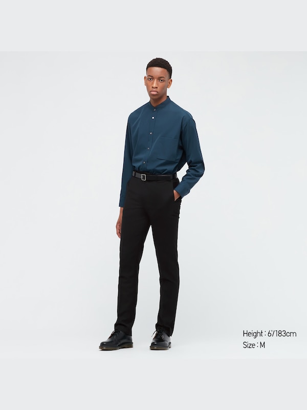 +J Supima® Cotton Oversized Stand Collar Long-Sleeve Shirt