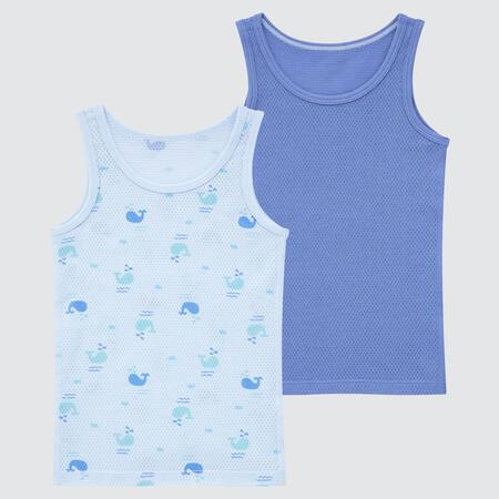 Babies Toddler Joy Of Print Cotton Mesh Inner Vest Top (Two Pack)