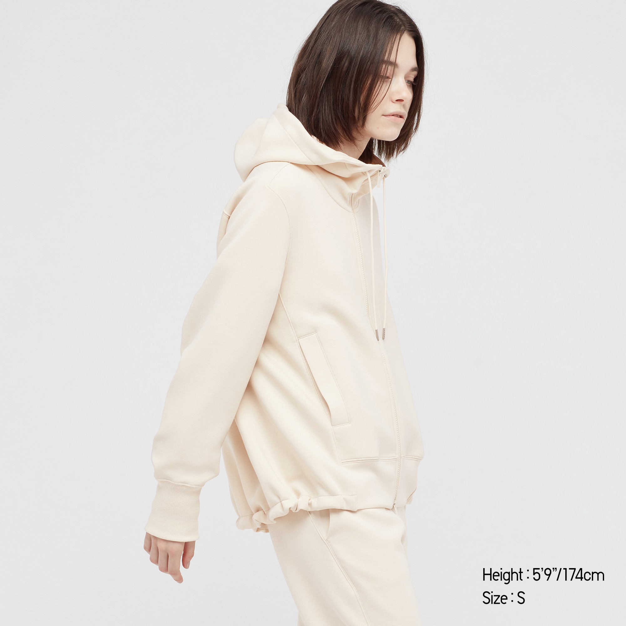 sweat full zip hoodie uniqlo