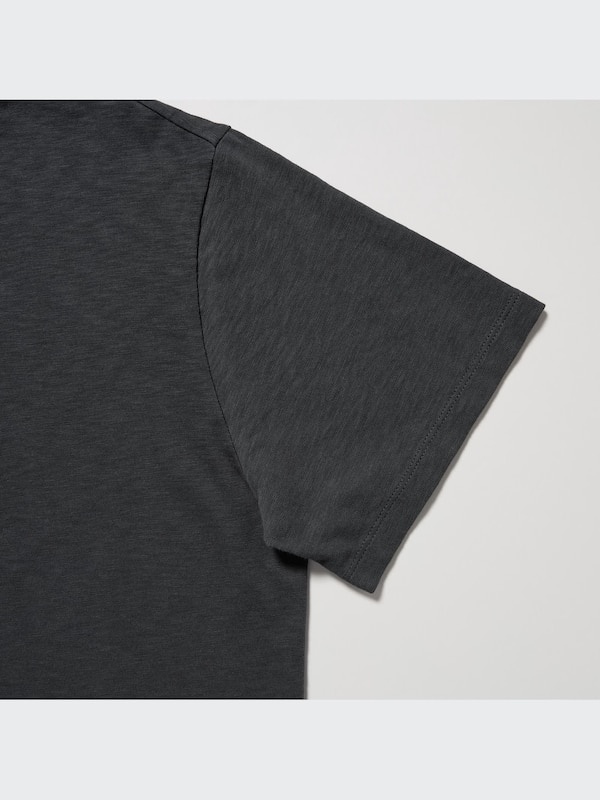 Slub Jersey Crew Neck Cropped T-Shirt