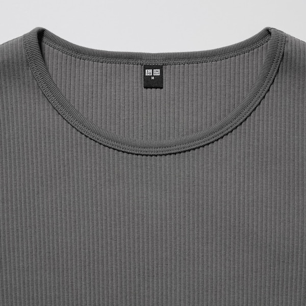 Ribbed Cropped Short Sleeve T-Shirt | UNIQLO US