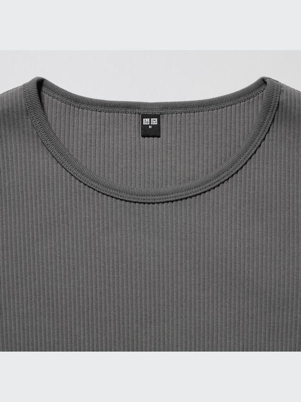 Ribbed Cropped Short Sleeve T-Shirt