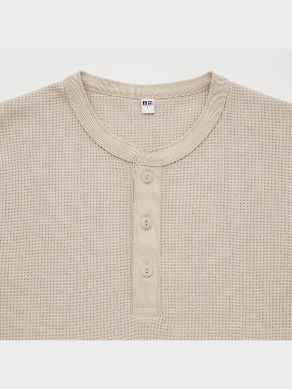 Waffle Long-Sleeve Henley T-Shirt