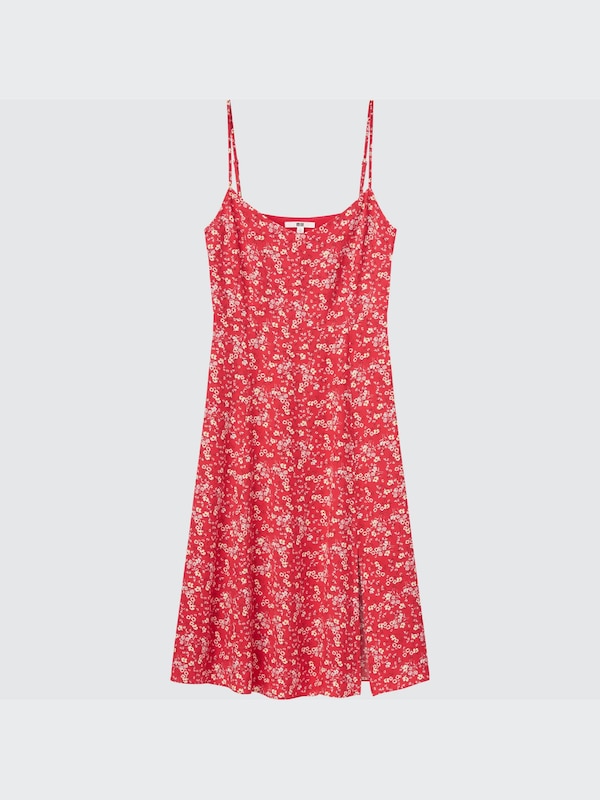Printed Front-Slit Camisole Dress