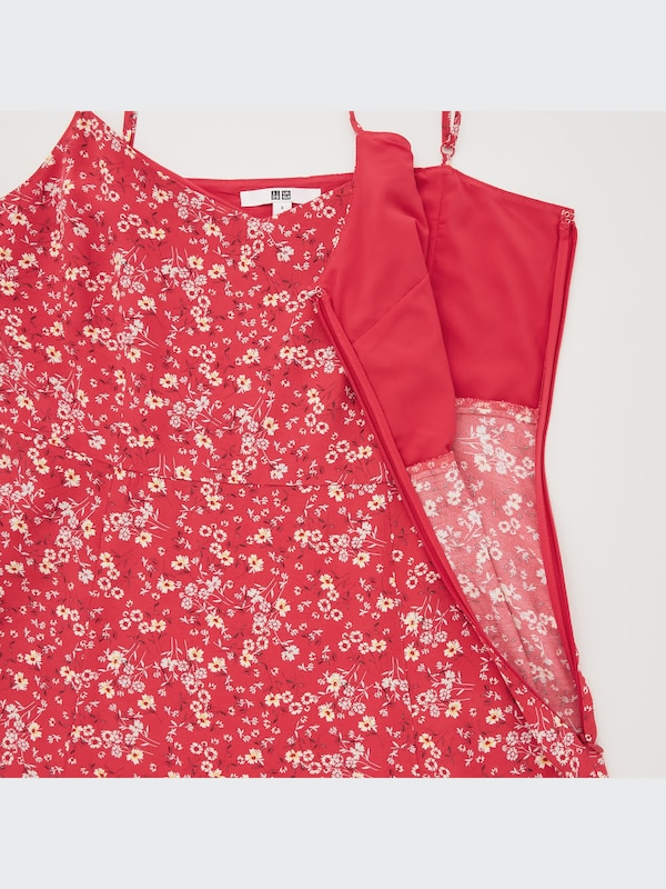 Printed Front-Slit Camisole Dress